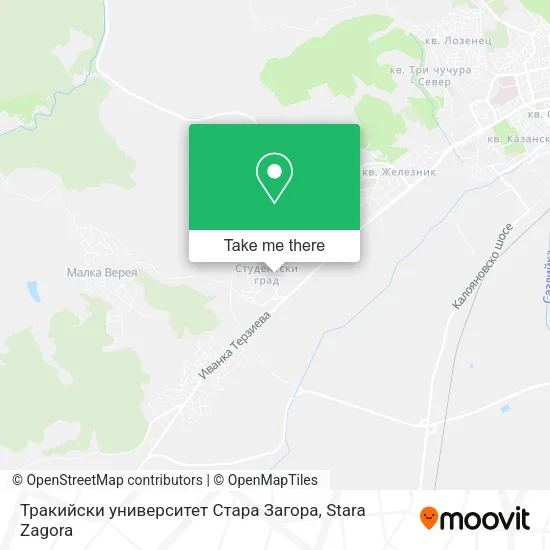 Карта Тракийски университет Стара Загора