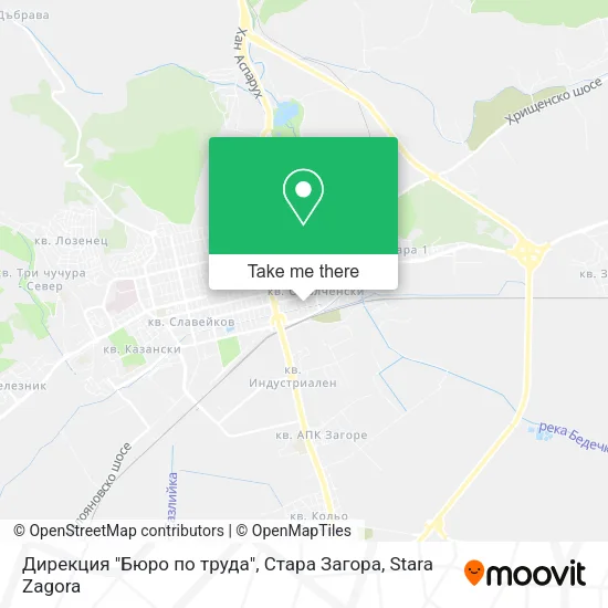 Карта Дирекция "Бюро по труда", Стара Загора