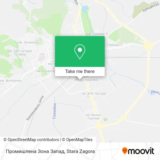 Карта Промишлена Зона Запад