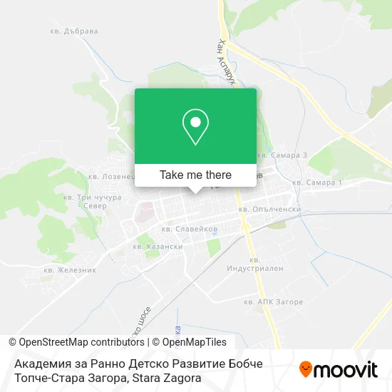 Академия за Ранно Детско Развитие Бобче Топче-Стара Загора map