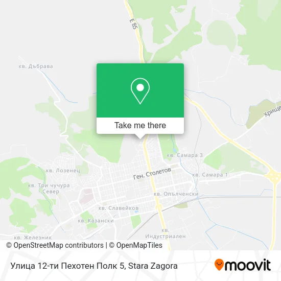 Карта Улица 12-ти Пехотен Полк 5