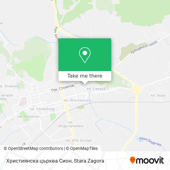 Християнска църква Сион map
