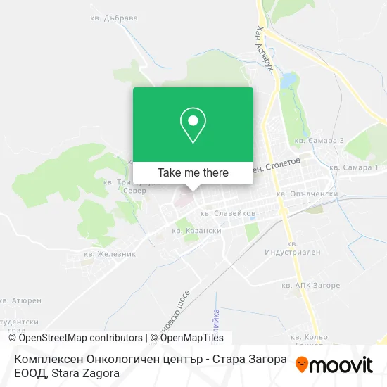 Карта Комплексен Онкологичен център - Стара Загора ЕООД