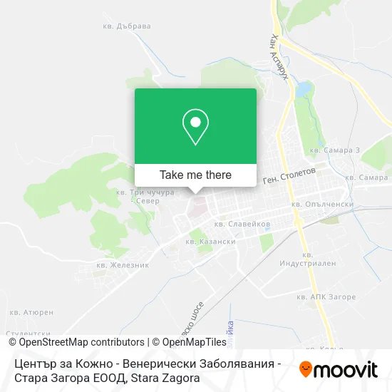 Карта Център за Кожно - Венерически Заболявания - Стара Загора ЕООД