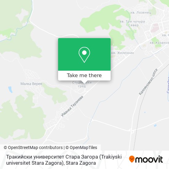 Карта Тракийски университет Стара Загора (Trakiyski universitet Stara Zagora)