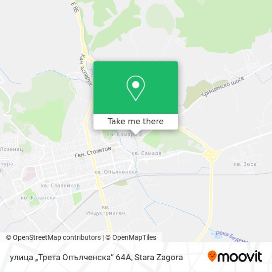 улица „Трета Опълченска“ 64А map