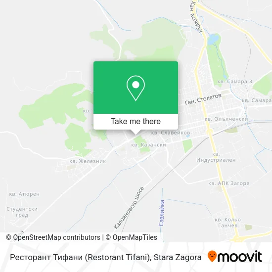 Карта Ресторант Тифани (Restorant Tifani)