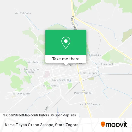Карта Кафе Пауза Стара Загора