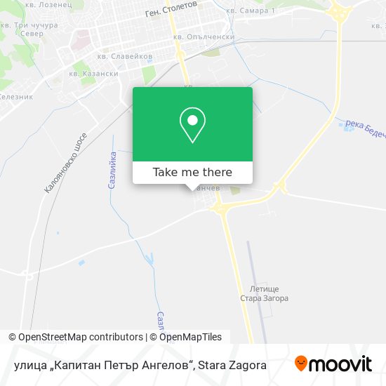 Карта улица „Капитан Петър Ангелов“