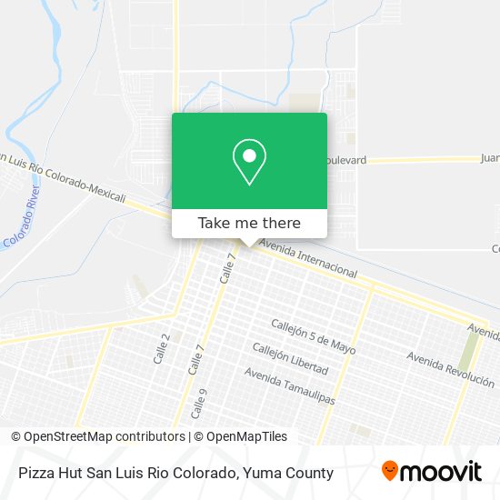 Mapa de Pizza Hut San Luis Rio Colorado