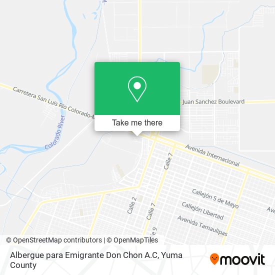 Mapa de Albergue para Emigrante Don Chon A.C