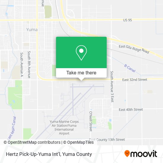 Hertz Pick-Up-Yuma Int'l map