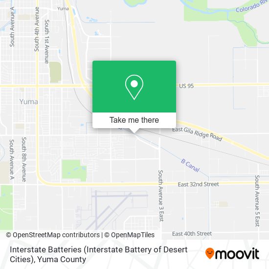 Mapa de Interstate Batteries (Interstate Battery of Desert Cities)