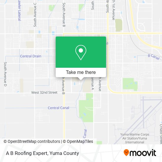 A B Roofing Expert map