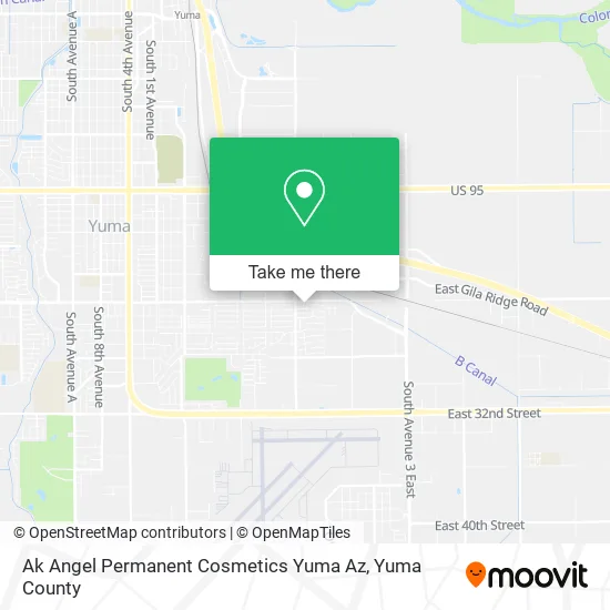 Mapa de Ak Angel Permanent Cosmetics Yuma Az