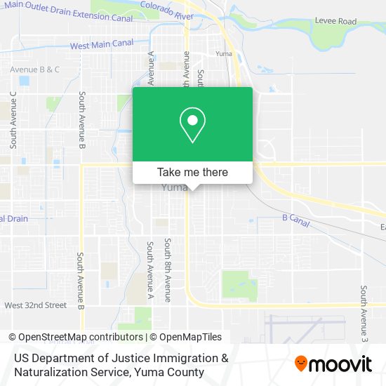 Mapa de US Department of Justice Immigration & Naturalization Service