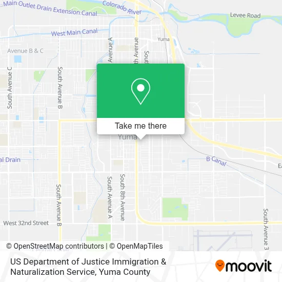 US Department of Justice Immigration & Naturalization Service map