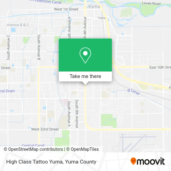 High Class Tattoo Yuma map