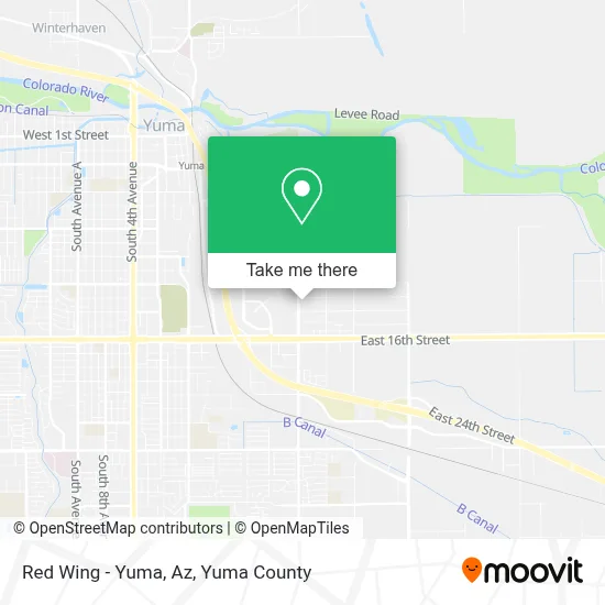 Red Wing - Yuma, Az map