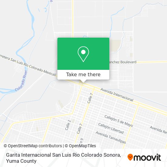 Mapa de Garita Internacional San Luis Rio Colorado Sonora