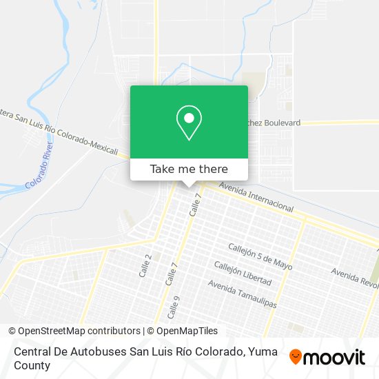 Mapa de Central De Autobuses San Luis Río Colorado