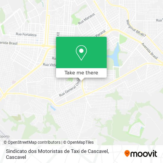 Mapa Sindicato dos Motoristas de Taxi de Cascavel