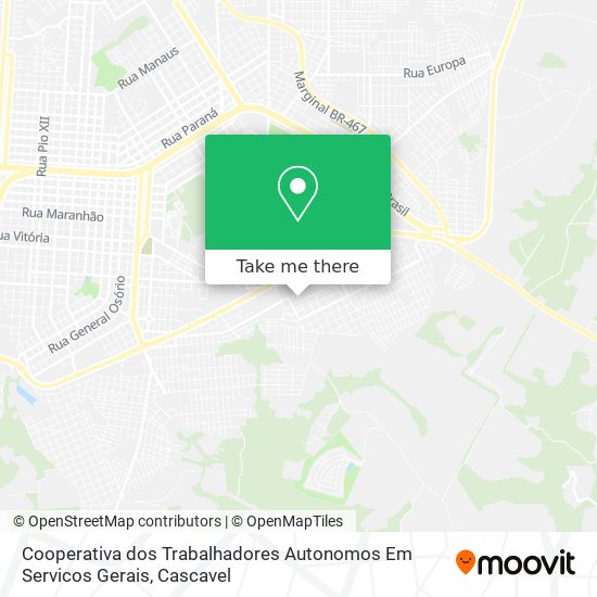 Cooperativa dos Trabalhadores Autonomos Em Servicos Gerais map