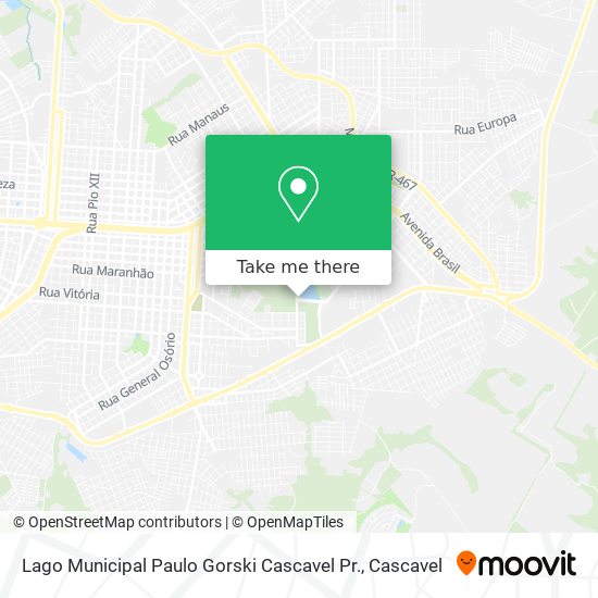 Lago Municipal Paulo Gorski Cascavel Pr. map
