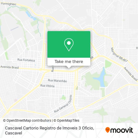 Mapa Cascavel Cartorio Registro de Imoveis 3 Oficio