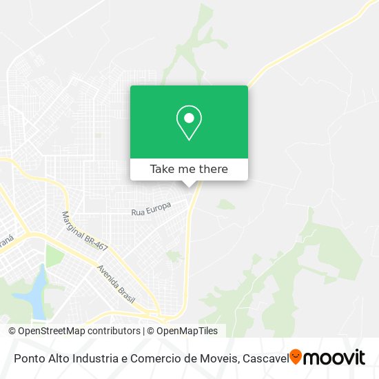 Ponto Alto Industria e Comercio de Moveis map