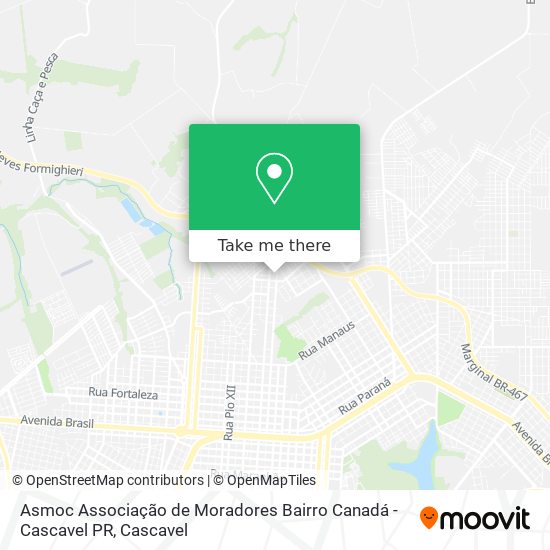 Asmoc Associação de Moradores Bairro Canadá - Cascavel PR map