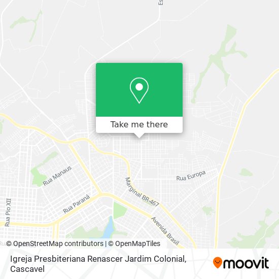 Igreja Presbiteriana Renascer Jardim Colonial map