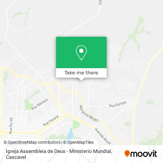 Mapa Igreja Assembleia de Deus - Ministerio Mundial