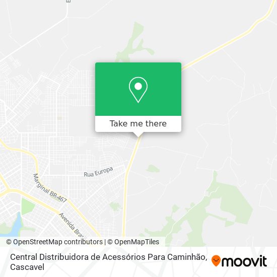 Mapa Central Distribuidora de Acessórios Para Caminhão