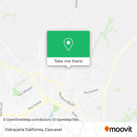 Vidraçaria Califórnia map