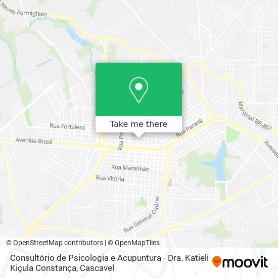 Consultório de Psicologia e Acupuntura - Dra. Katieli Kiçula Constança map