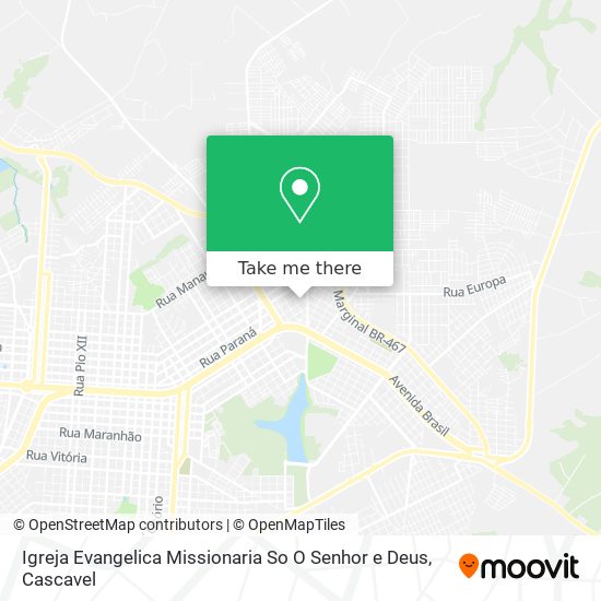 Igreja Evangelica Missionaria So O Senhor e Deus map