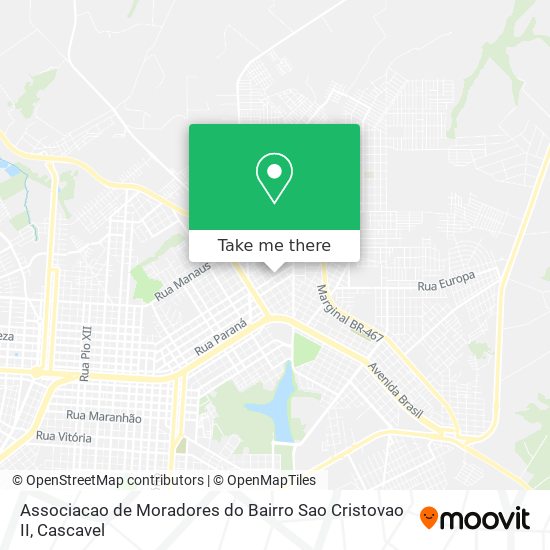 Associacao de Moradores do Bairro Sao Cristovao II map