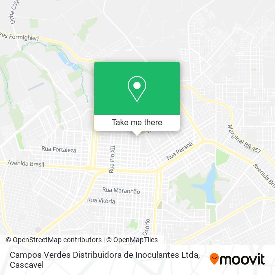 Mapa Campos Verdes Distribuidora de Inoculantes Ltda