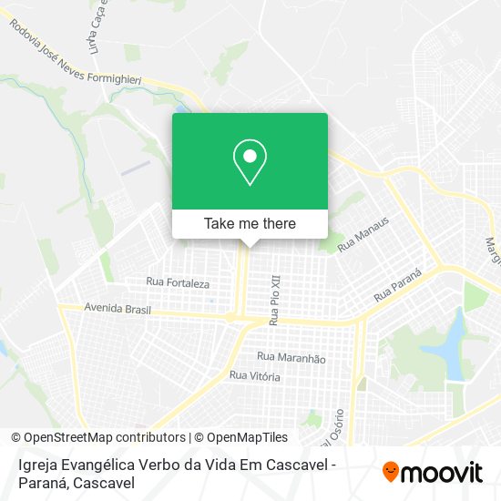 Mapa Igreja Evangélica Verbo da Vida Em Cascavel - Paraná