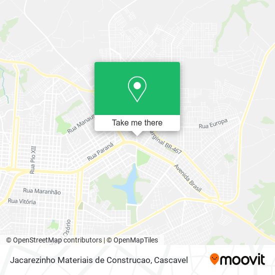 Mapa Jacarezinho Materiais de Construcao