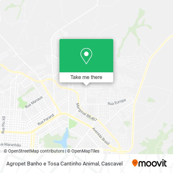 Agropet Banho e Tosa Cantinho Animal map