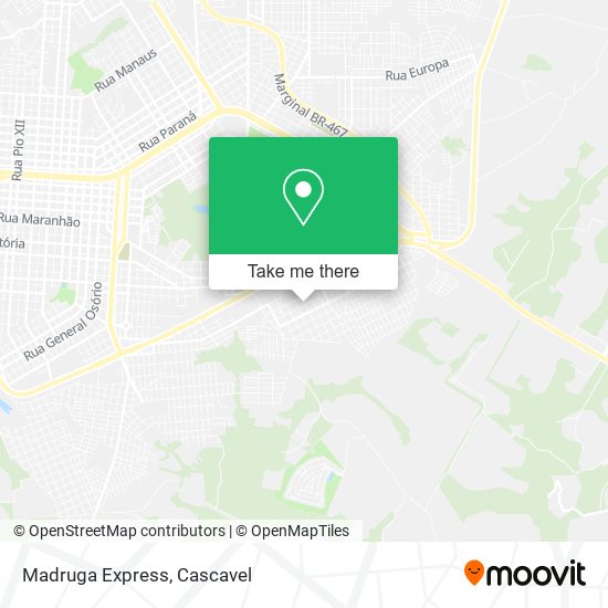 Madruga Express map