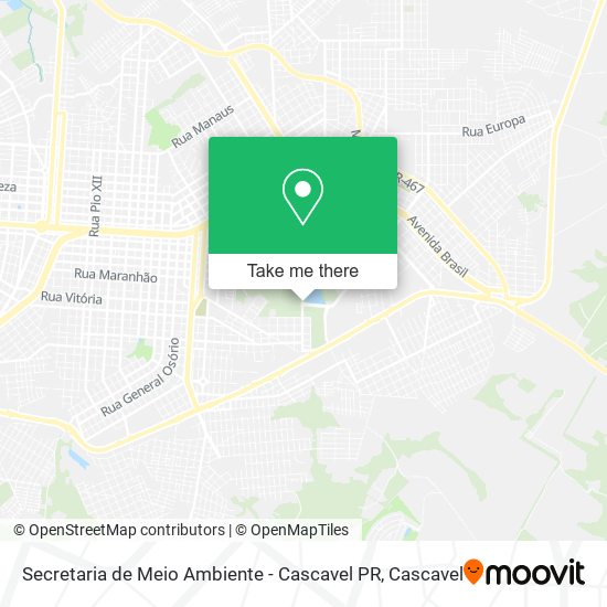 Secretaria de Meio Ambiente - Cascavel PR map