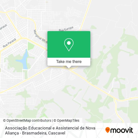 Mapa Associação Educacional e Assistencial de Nova Aliança - Brasmadeira