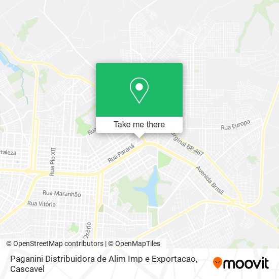 Mapa Paganini Distribuidora de Alim Imp e Exportacao