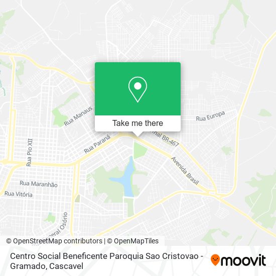 Centro Social Beneficente Paroquia Sao Cristovao - Gramado map