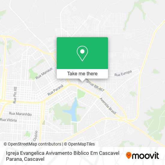 Mapa Igreja Evangelica Avivamento Biblico Em Cascavel Parana