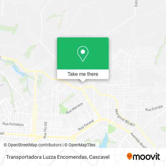Transportadora Luzza Encomendas map