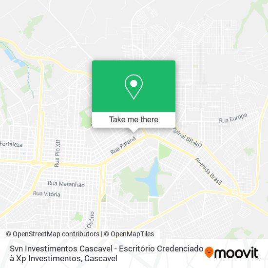 Svn Investimentos Cascavel - Escritório Credenciado à Xp Investimentos map